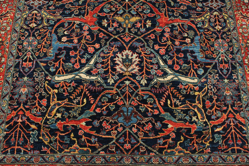 5x7 Navy and Red Anatolian Traditional Rug