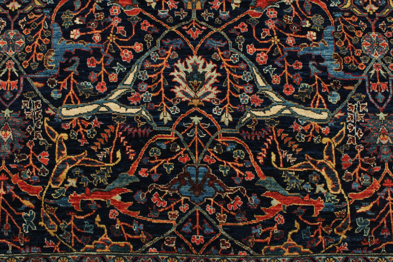 5x7 Navy and Red Anatolian Traditional Rug