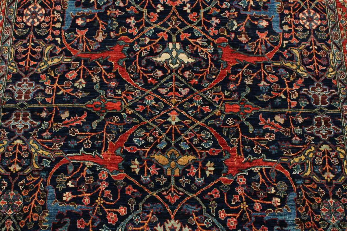 5x7 Navy and Red Anatolian Traditional Rug