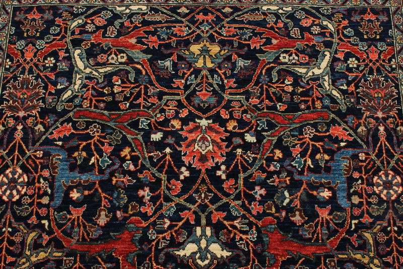 5x7 Navy and Red Anatolian Traditional Rug