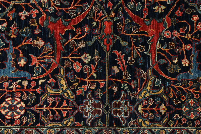 5x7 Navy and Red Anatolian Traditional Rug