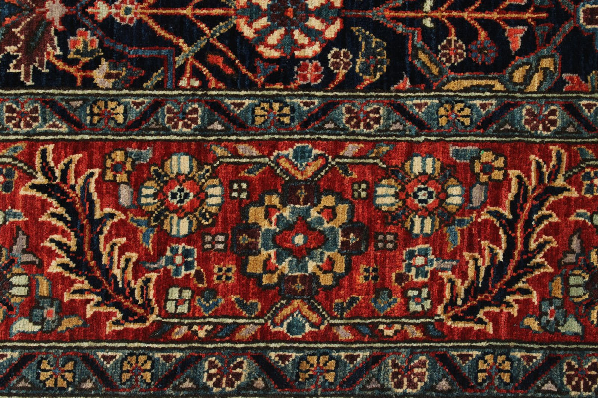 5x7 Navy and Red Anatolian Traditional Rug