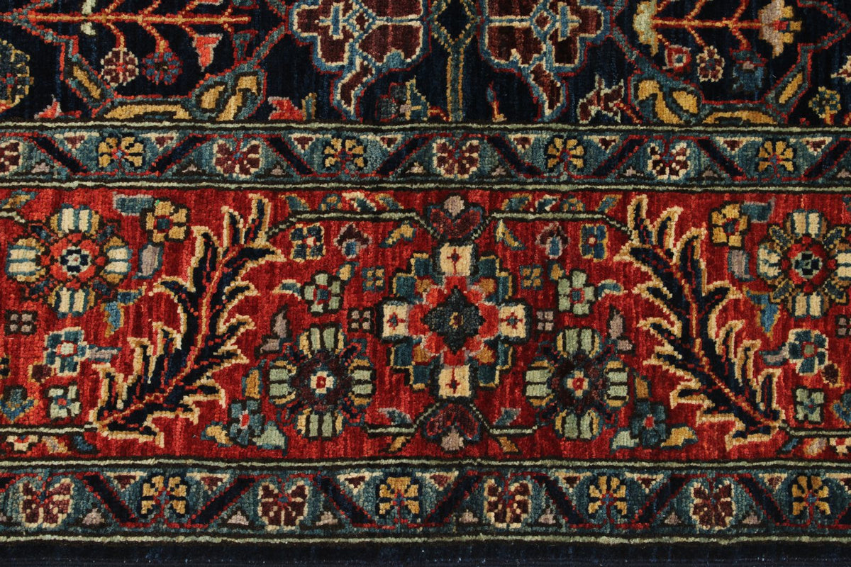 5x7 Navy and Red Anatolian Traditional Rug
