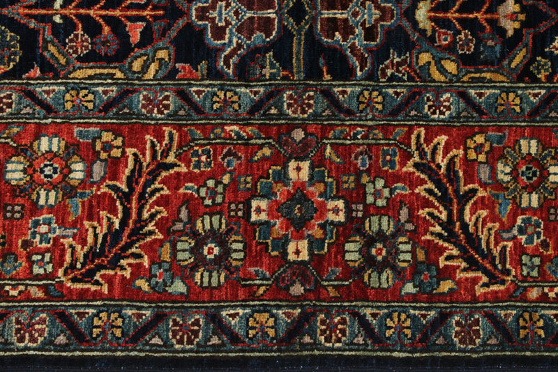 5x7 Navy and Red Anatolian Traditional Rug