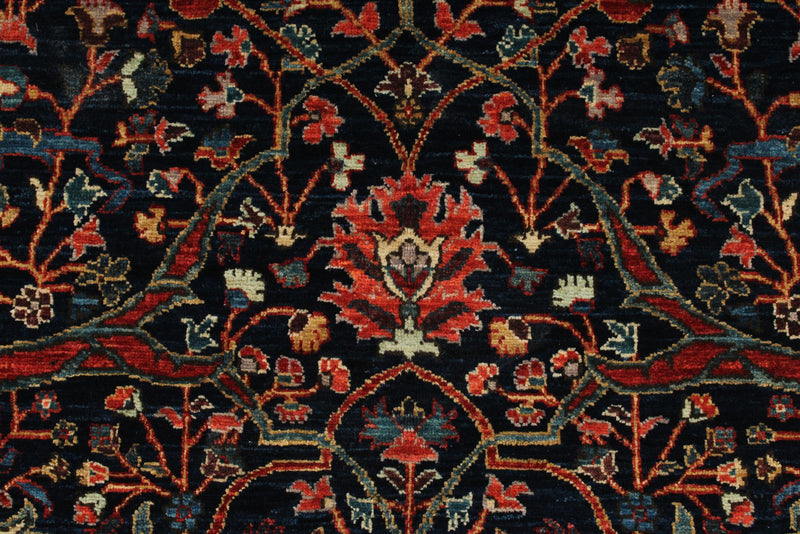5x7 Navy and Red Anatolian Traditional Rug