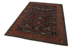 5x7 Navy and Red Anatolian Traditional Rug