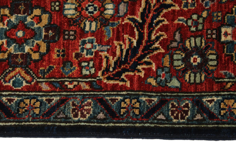 5x7 Navy and Red Anatolian Traditional Rug