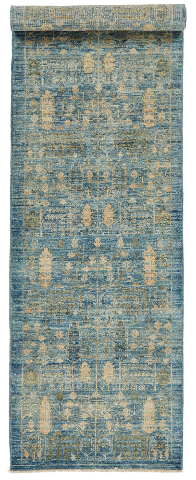 3x10 Blue and Ivory Anatolian Traditional Runner