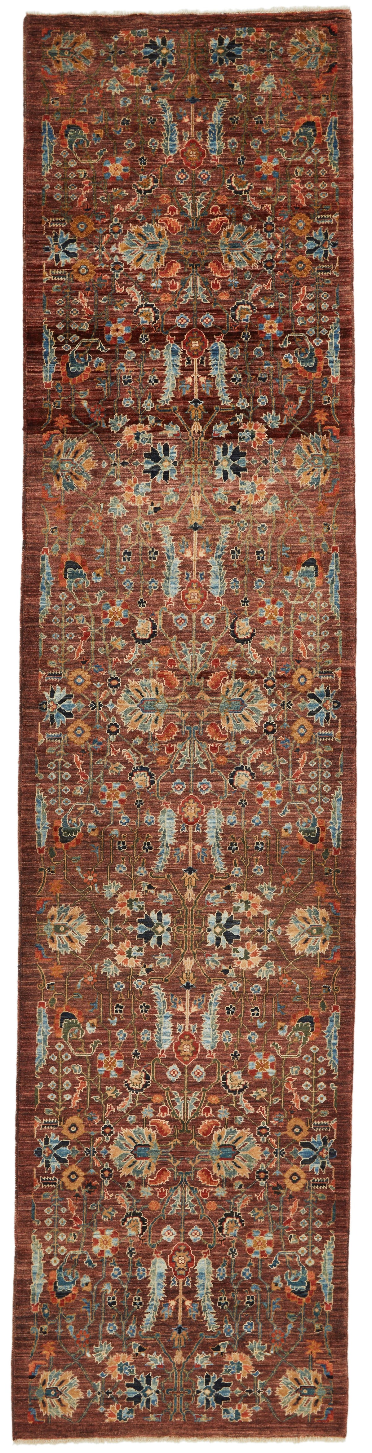 3x12 Brown and Multicolor Traditional Runner