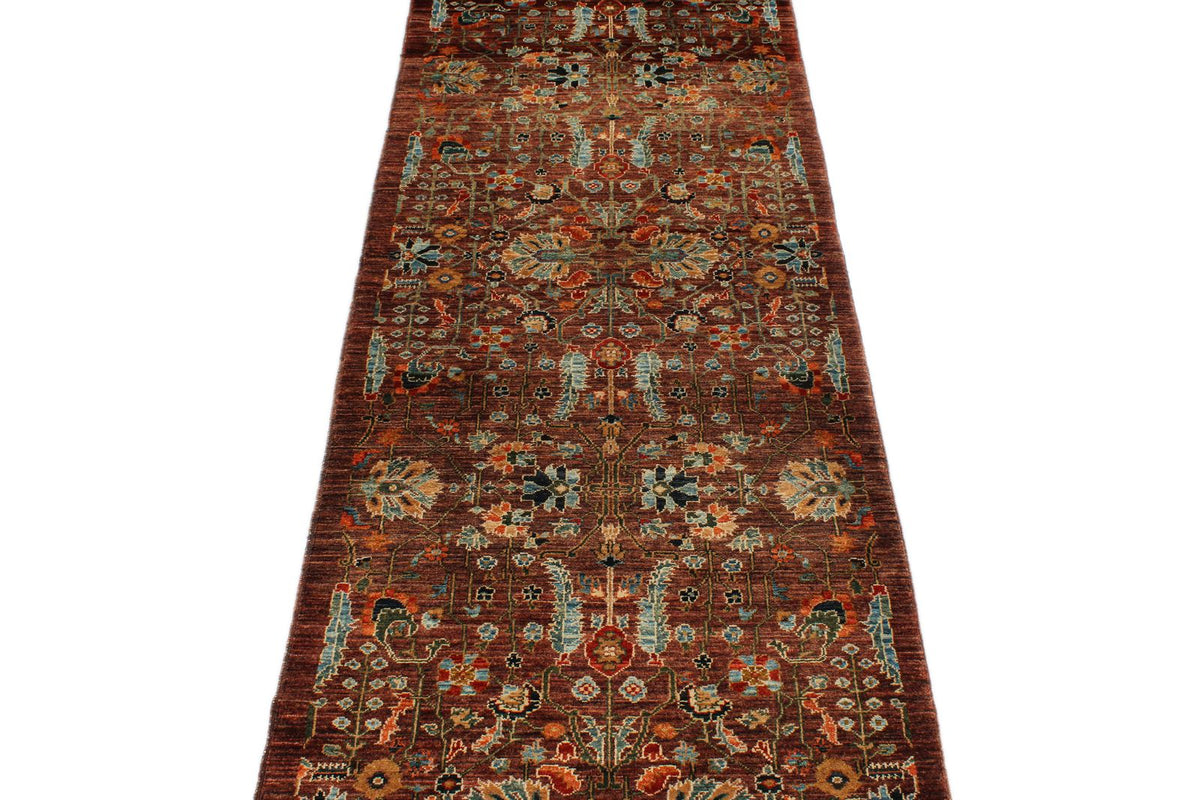 3x12 Brown and Multicolor Traditional Runner