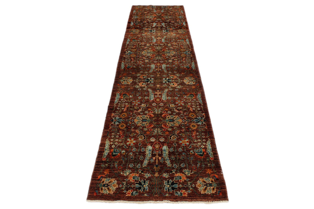 3x12 Brown and Multicolor Traditional Runner