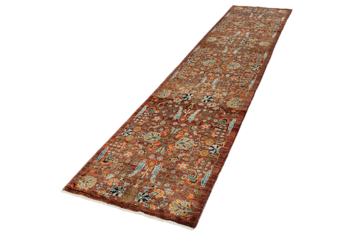 3x12 Brown and Multicolor Traditional Runner