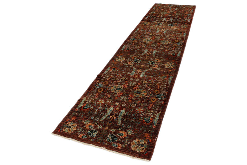 3x12 Brown and Multicolor Traditional Runner