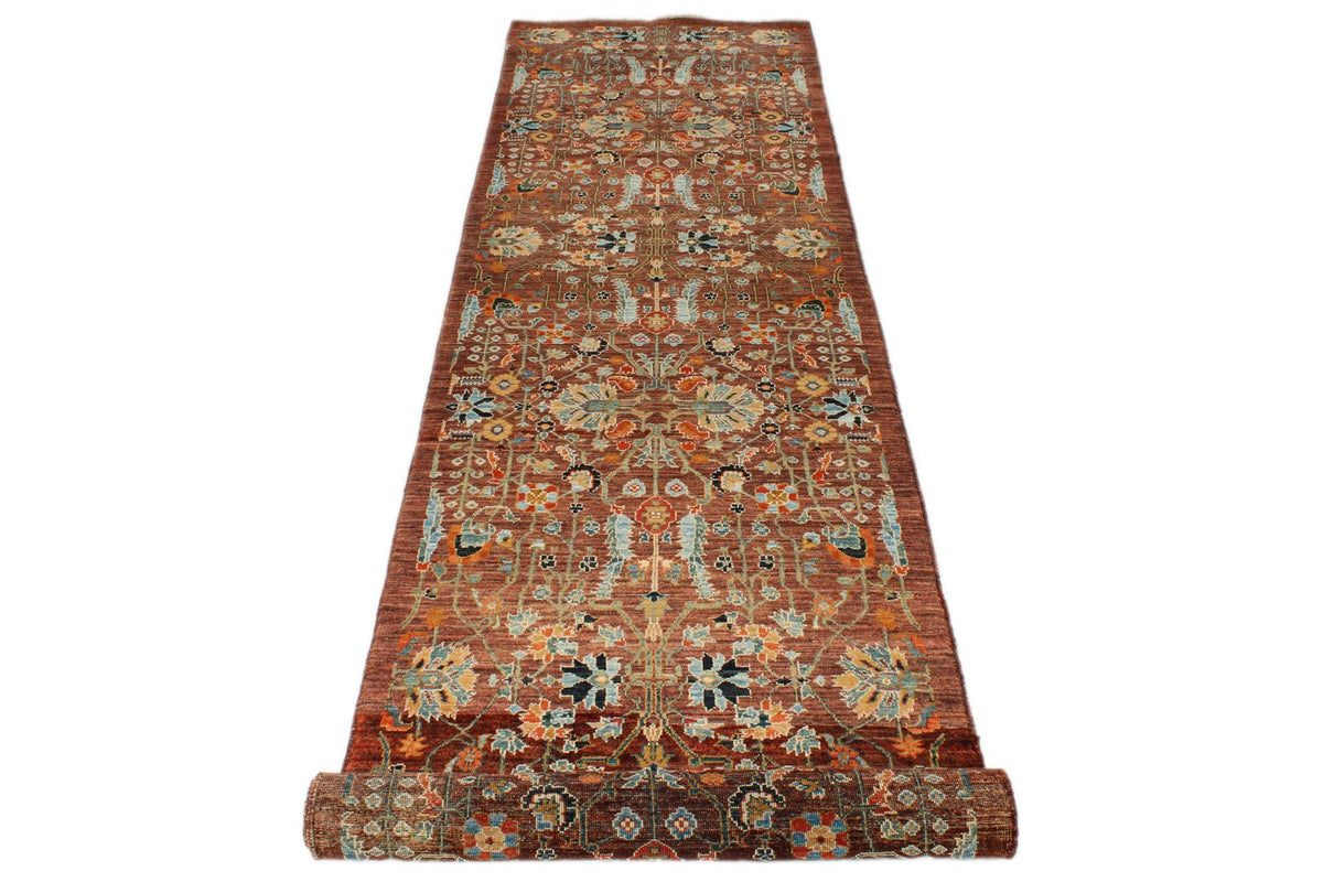 3x12 Brown and Multicolor Traditional Runner