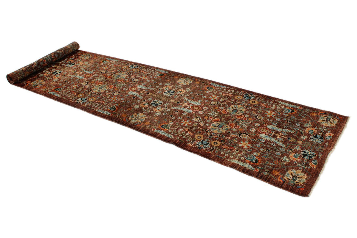 3x12 Brown and Multicolor Traditional Runner