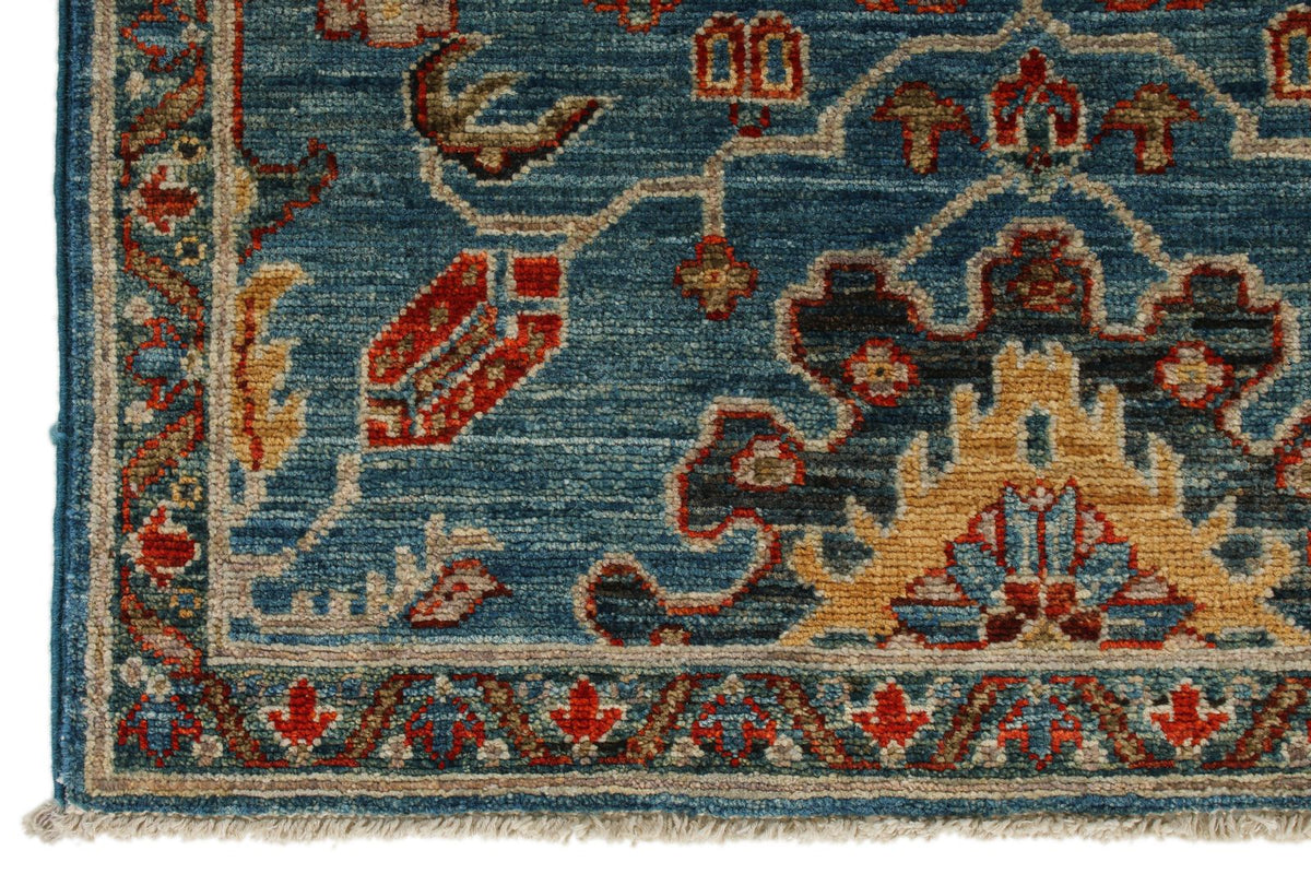 3x10 Blue and Multicolor Anatolian Traditional Runner
