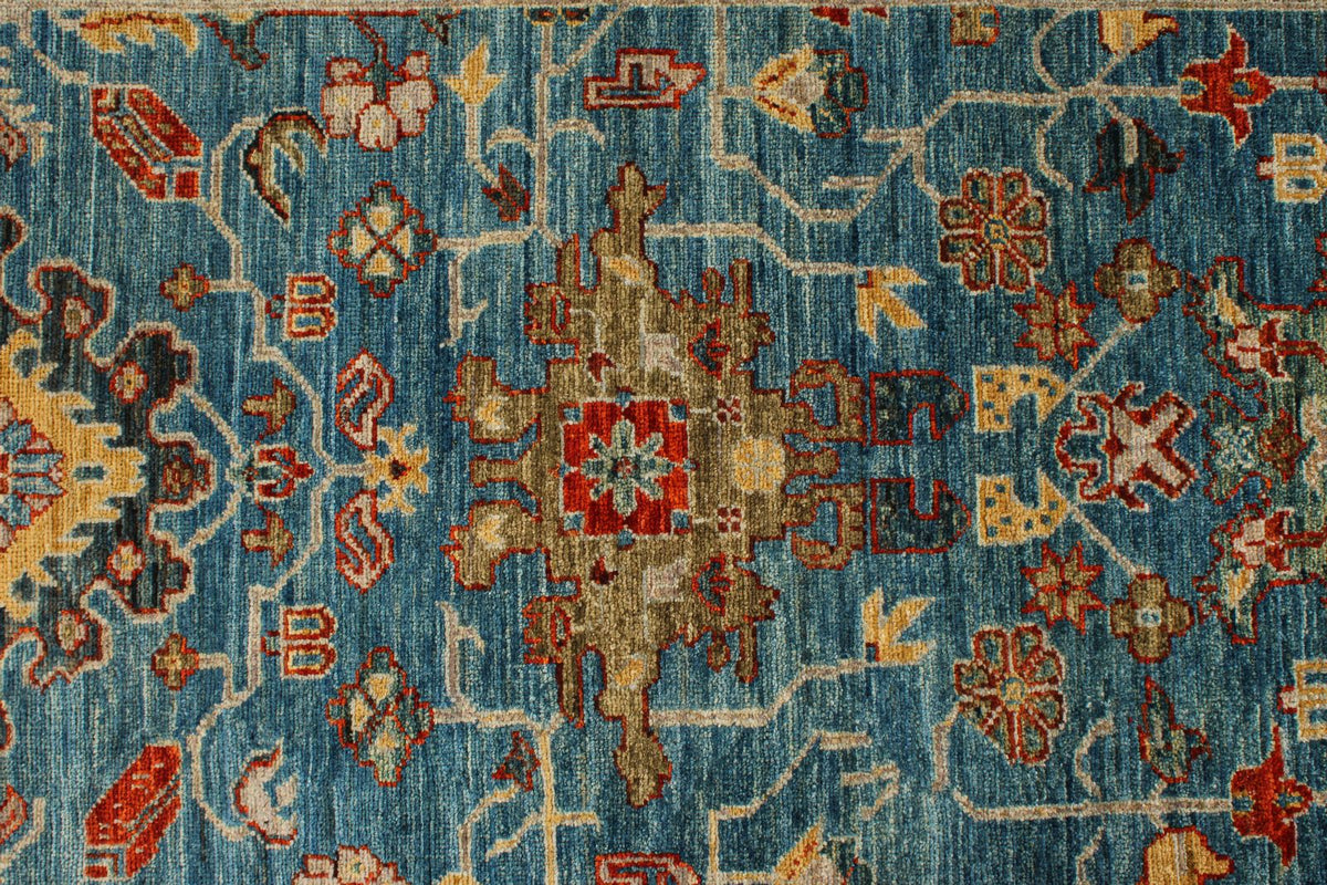 3x10 Blue and Multicolor Anatolian Traditional Runner