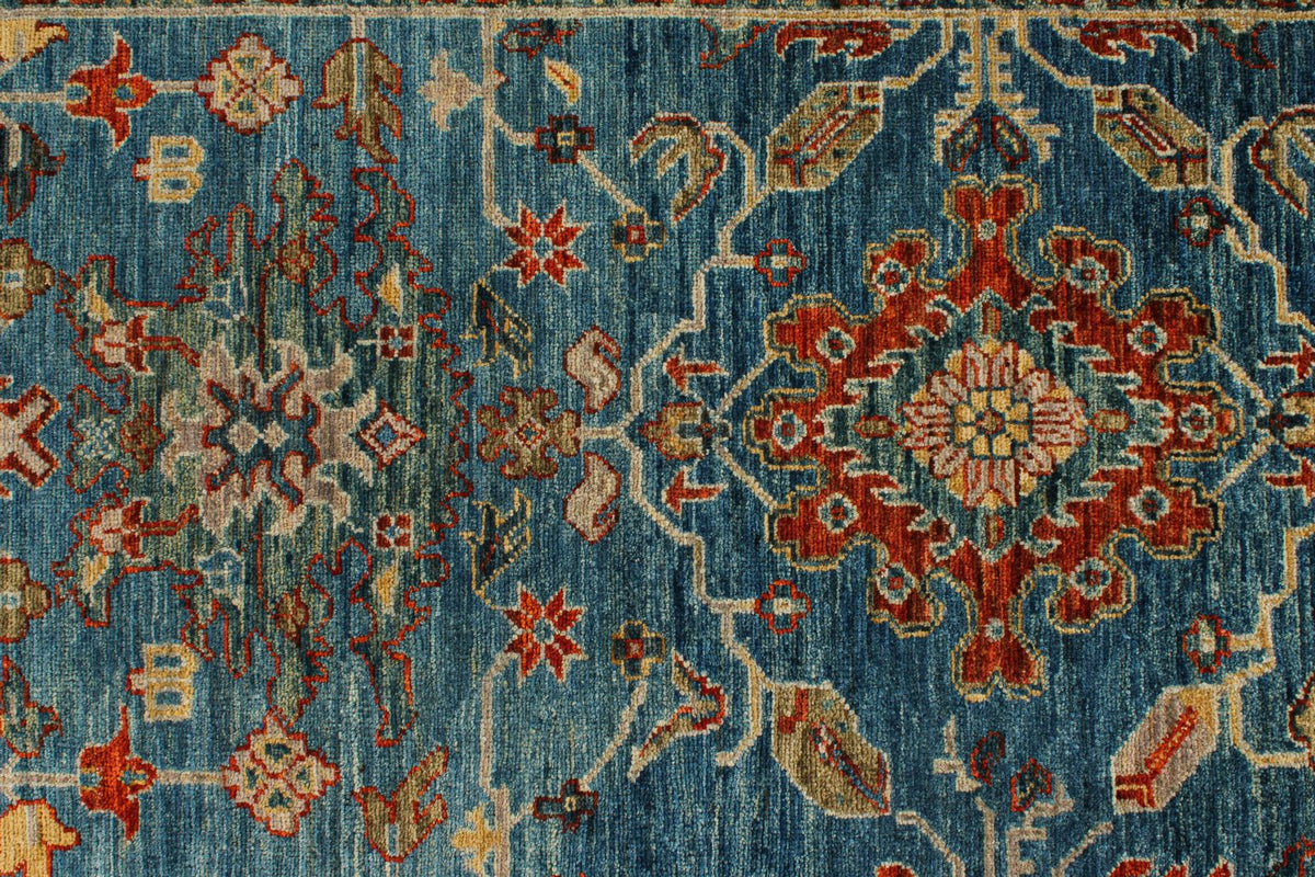 3x10 Blue and Multicolor Anatolian Traditional Runner