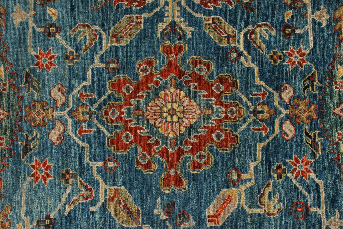 3x10 Blue and Multicolor Anatolian Traditional Runner