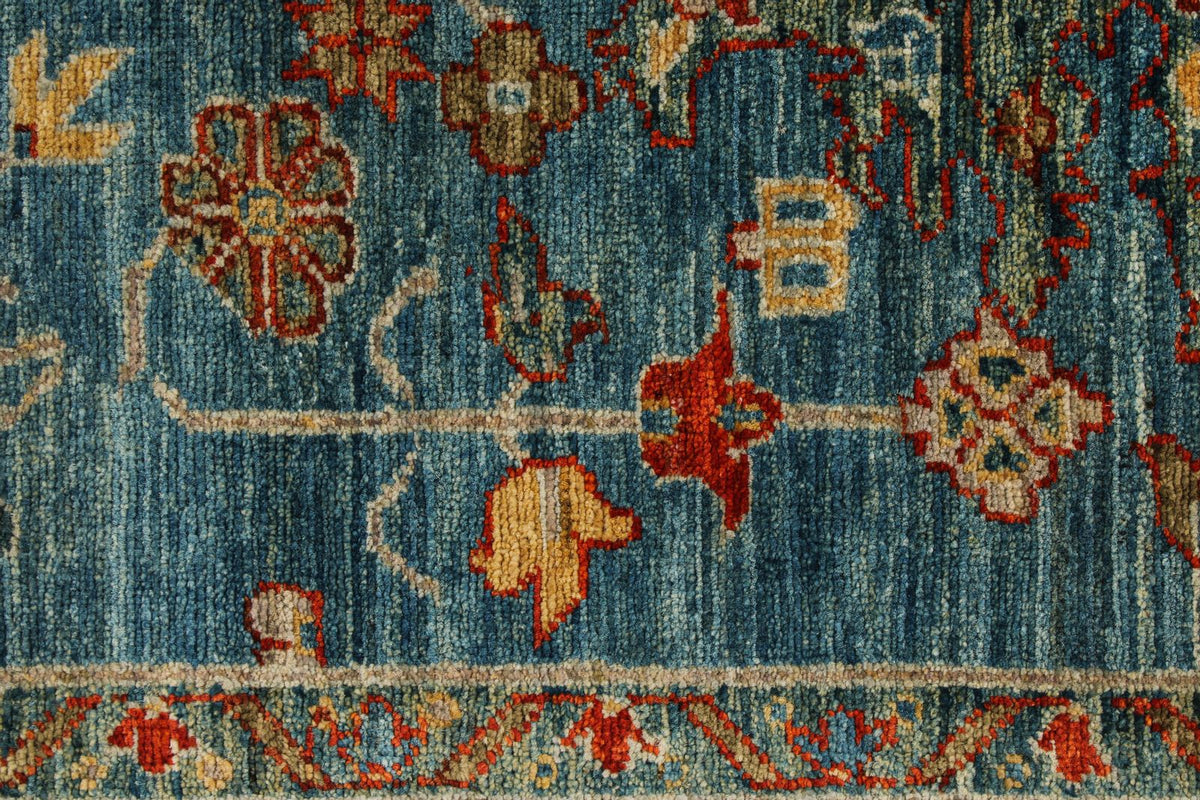 3x10 Blue and Multicolor Anatolian Traditional Runner