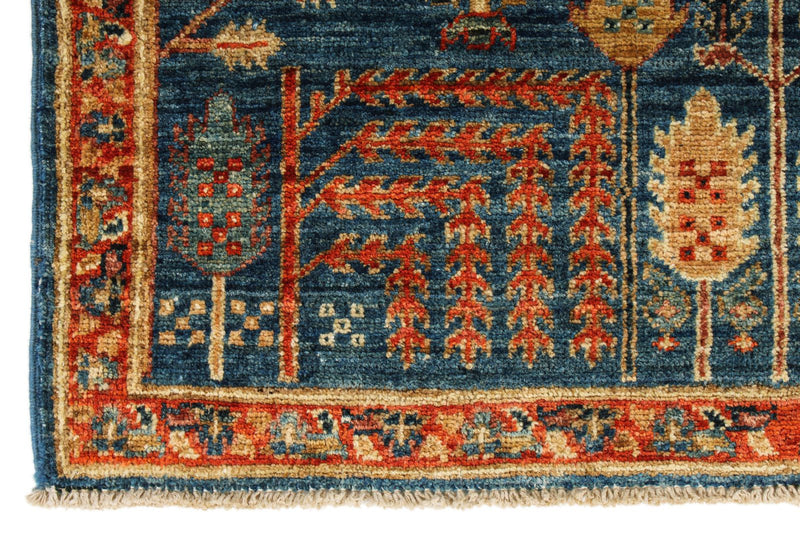 3x12 Blue and Rust Anatolian Traditional Runner