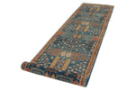 3x12 Blue and Rust Anatolian Traditional Runner