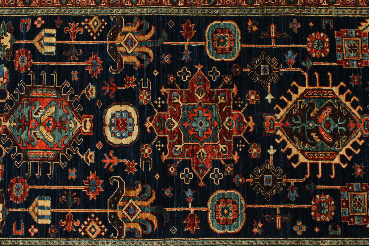 3x10 Navy and Red Traditional Runner