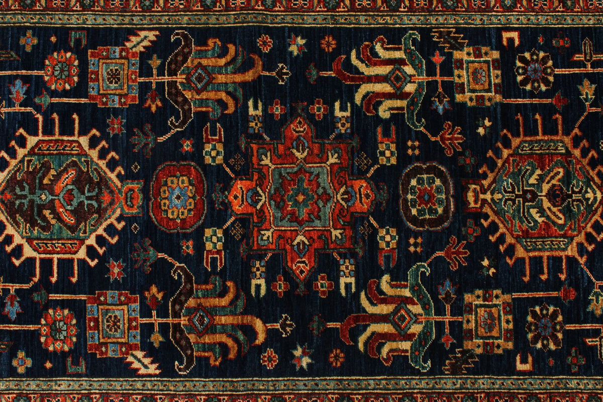3x10 Navy and Red Traditional Runner