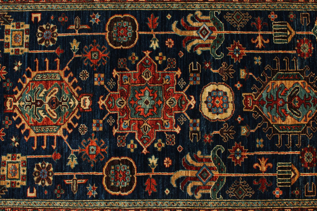 3x10 Navy and Red Traditional Runner