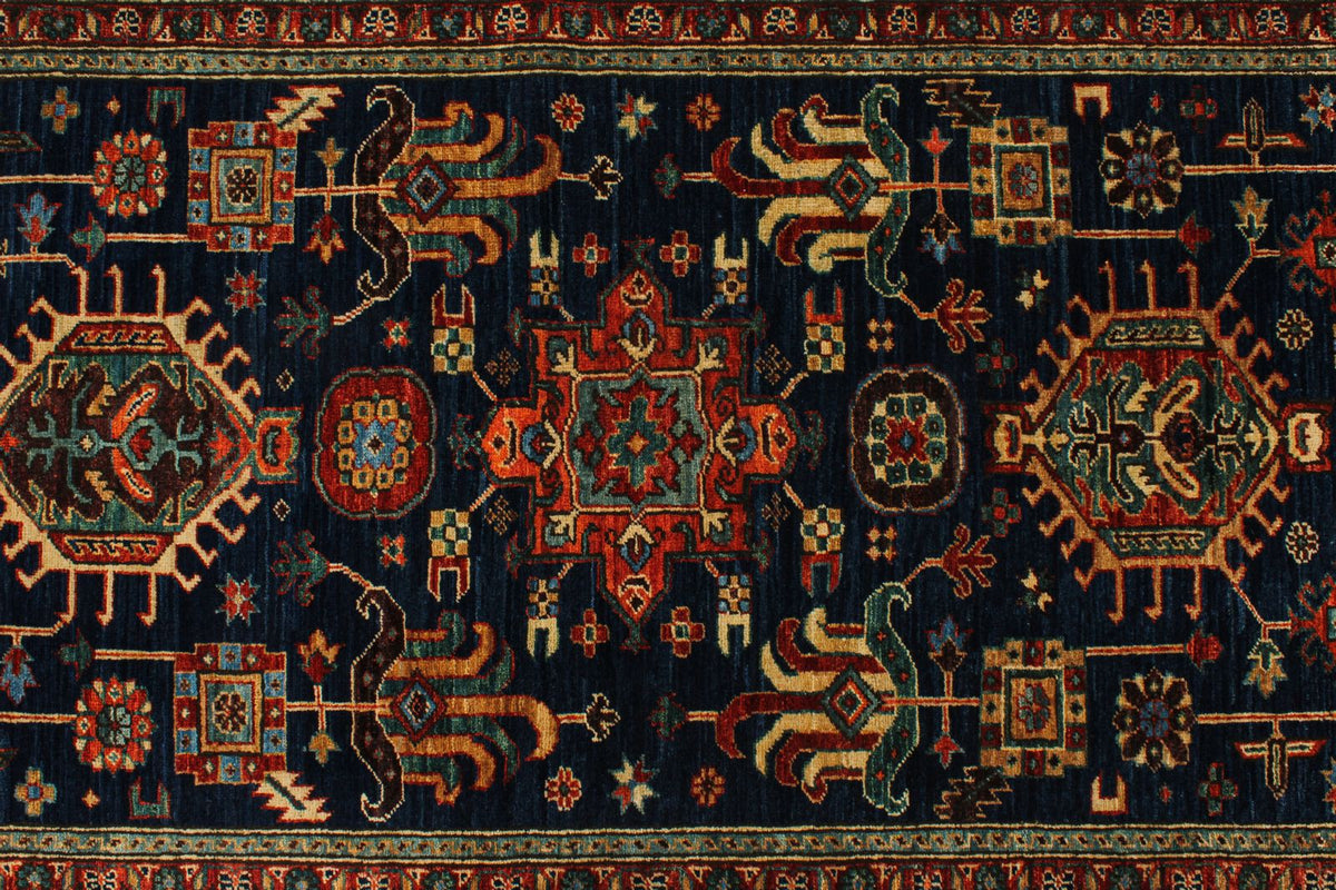 3x10 Navy and Red Traditional Runner