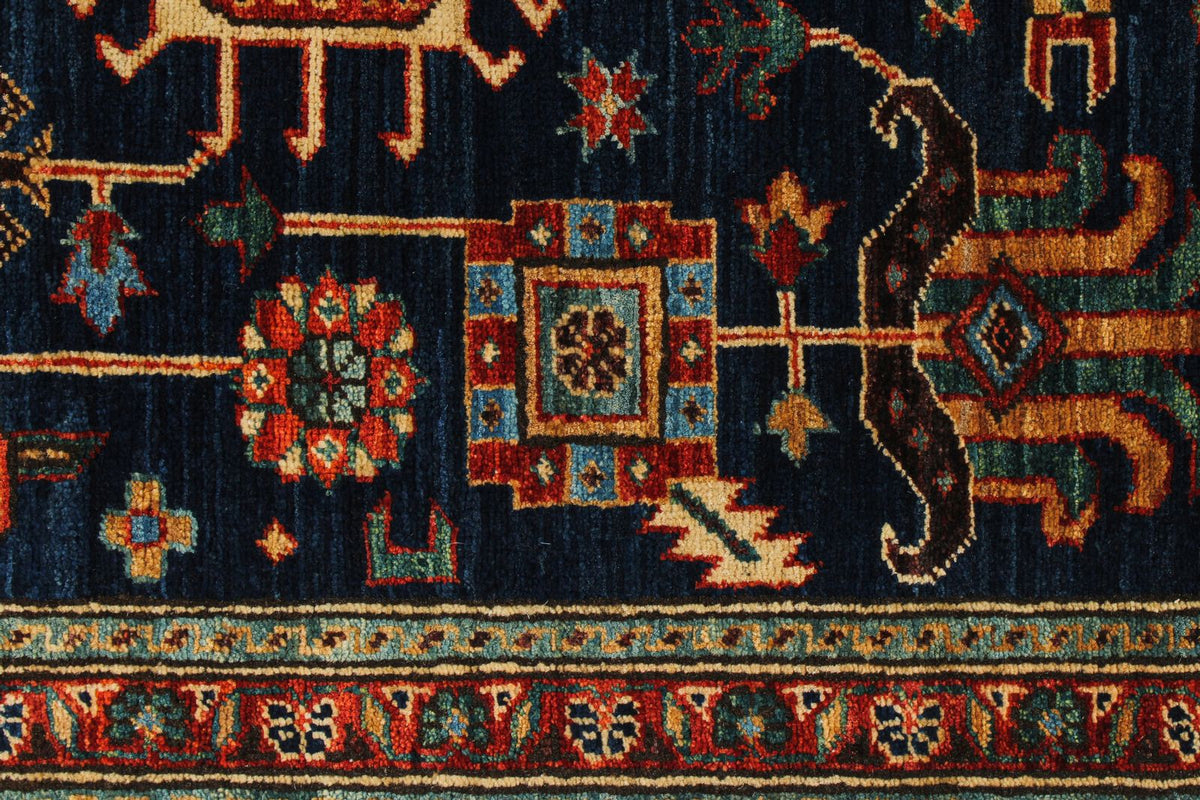 3x10 Navy and Red Traditional Runner