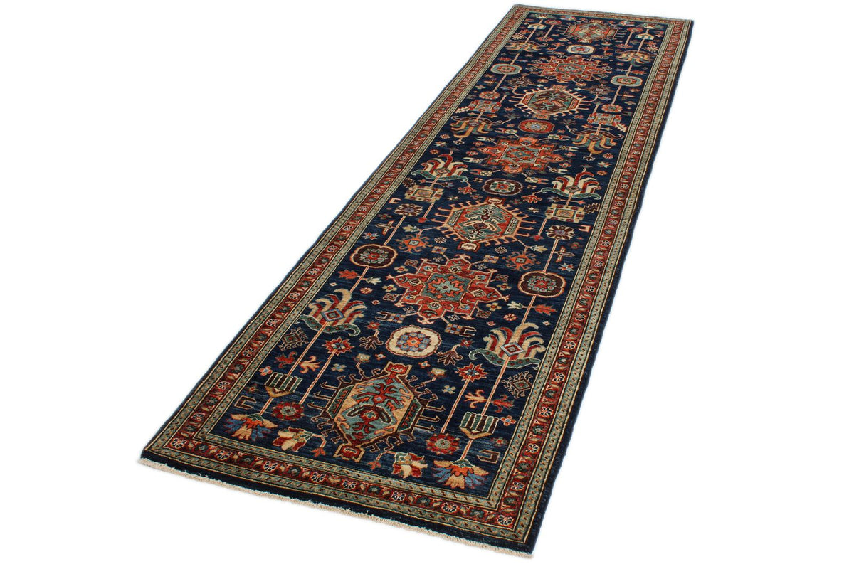 3x10 Navy and Red Traditional Runner