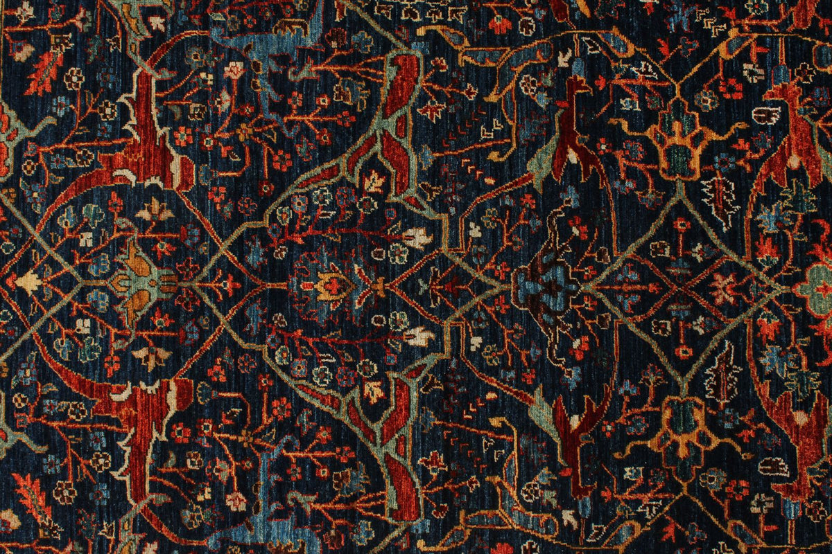 3x11 Navy and Red Anatolian Traditional Runner