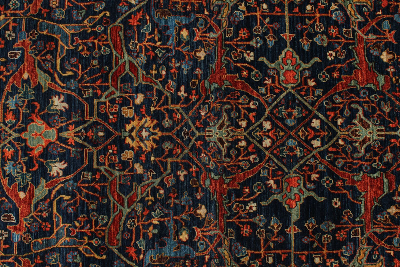 3x11 Navy and Red Anatolian Traditional Runner