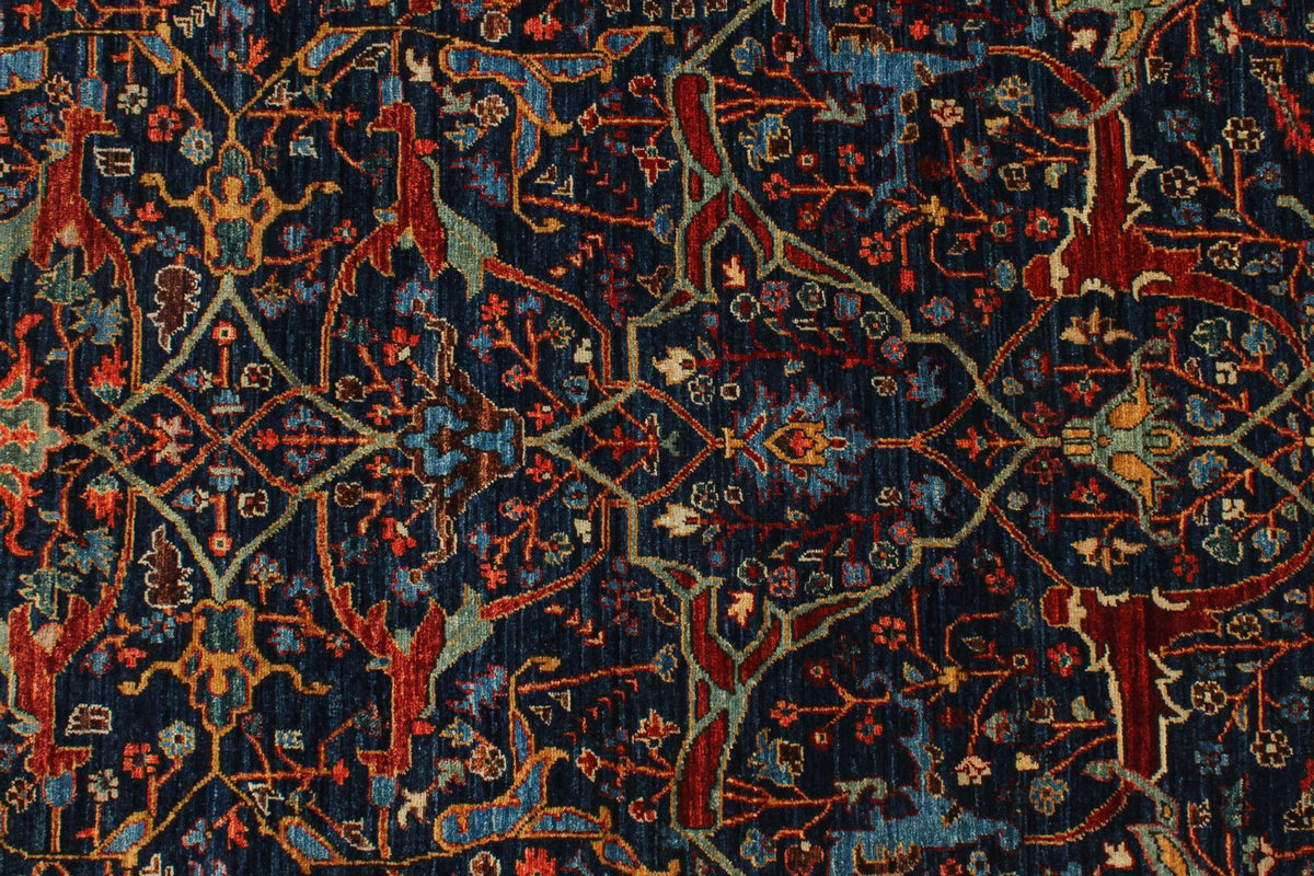 3x11 Navy and Red Anatolian Traditional Runner