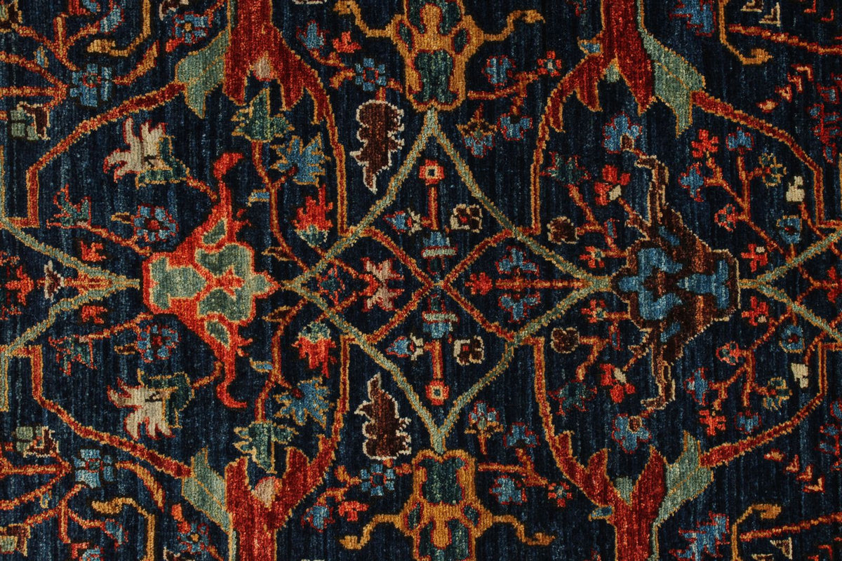 3x11 Navy and Red Anatolian Traditional Runner