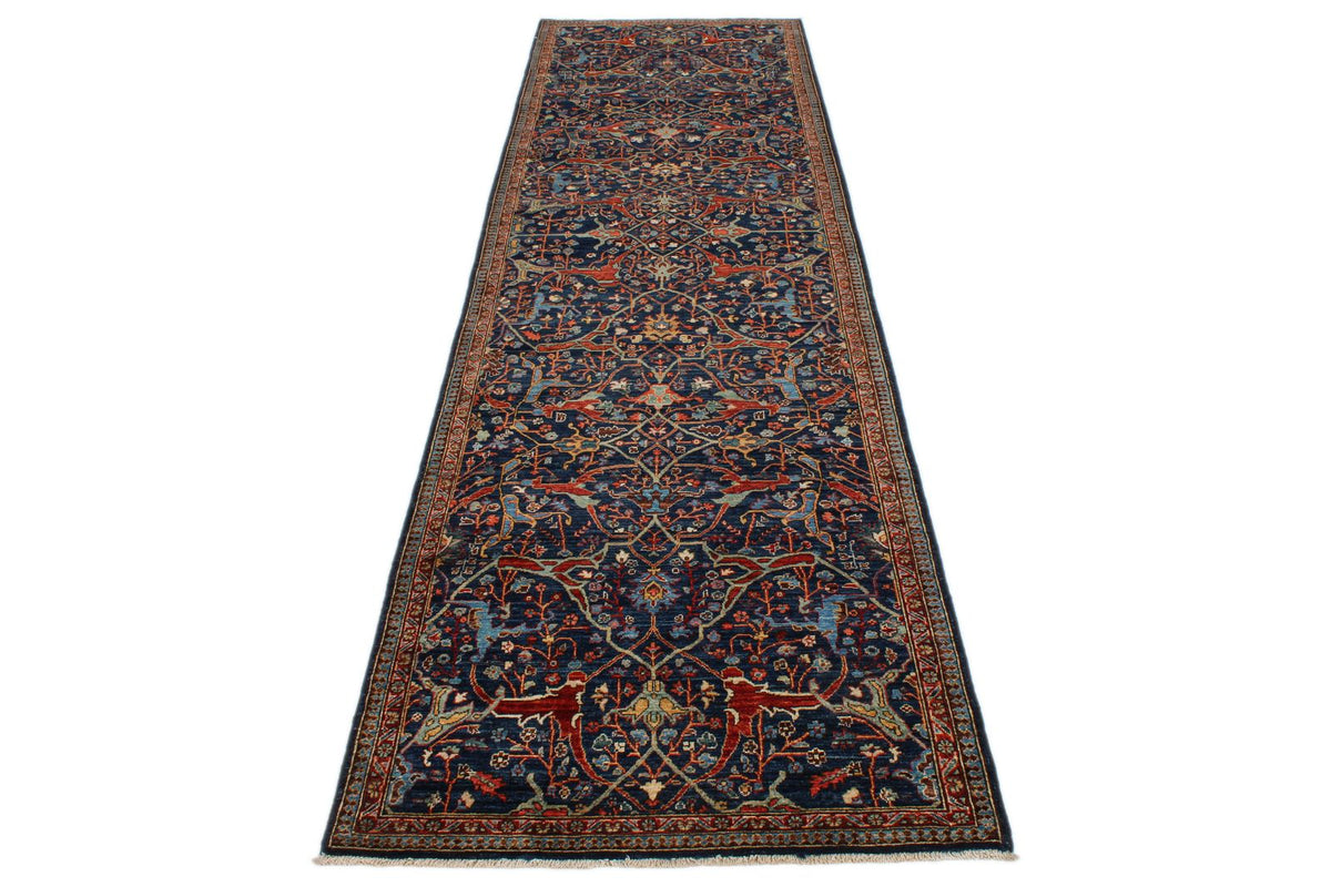 3x11 Navy and Red Anatolian Traditional Runner