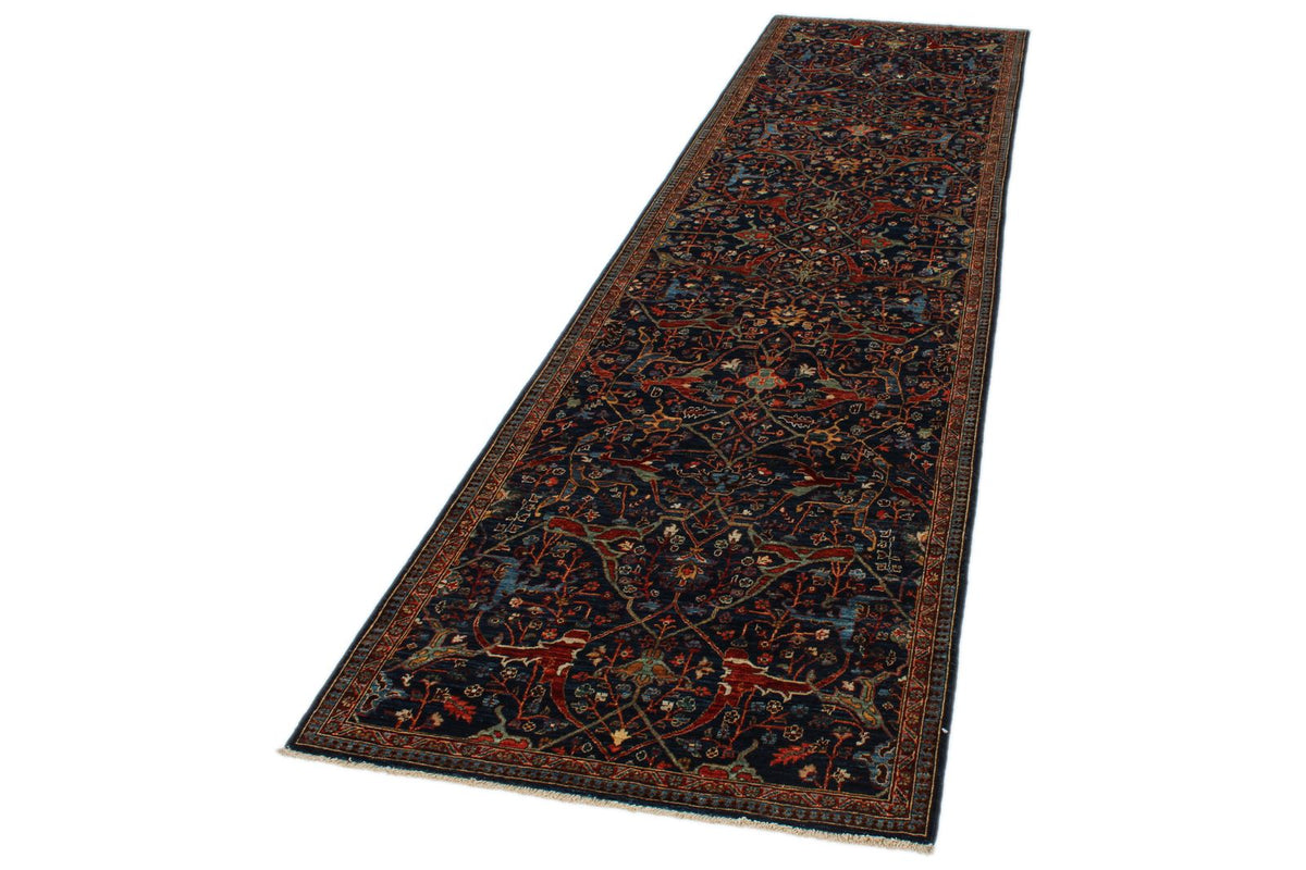 3x11 Navy and Red Anatolian Traditional Runner