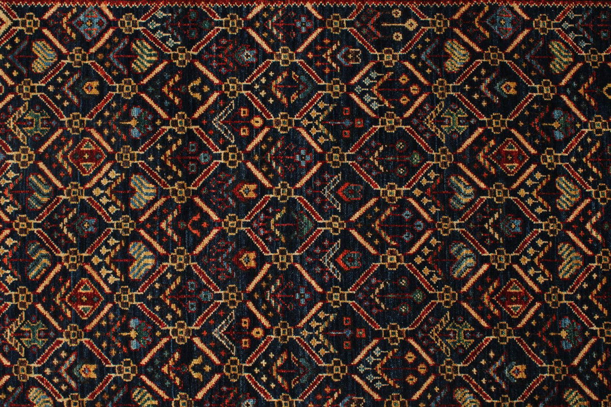 2x10 Navy and Red Traditional Runner