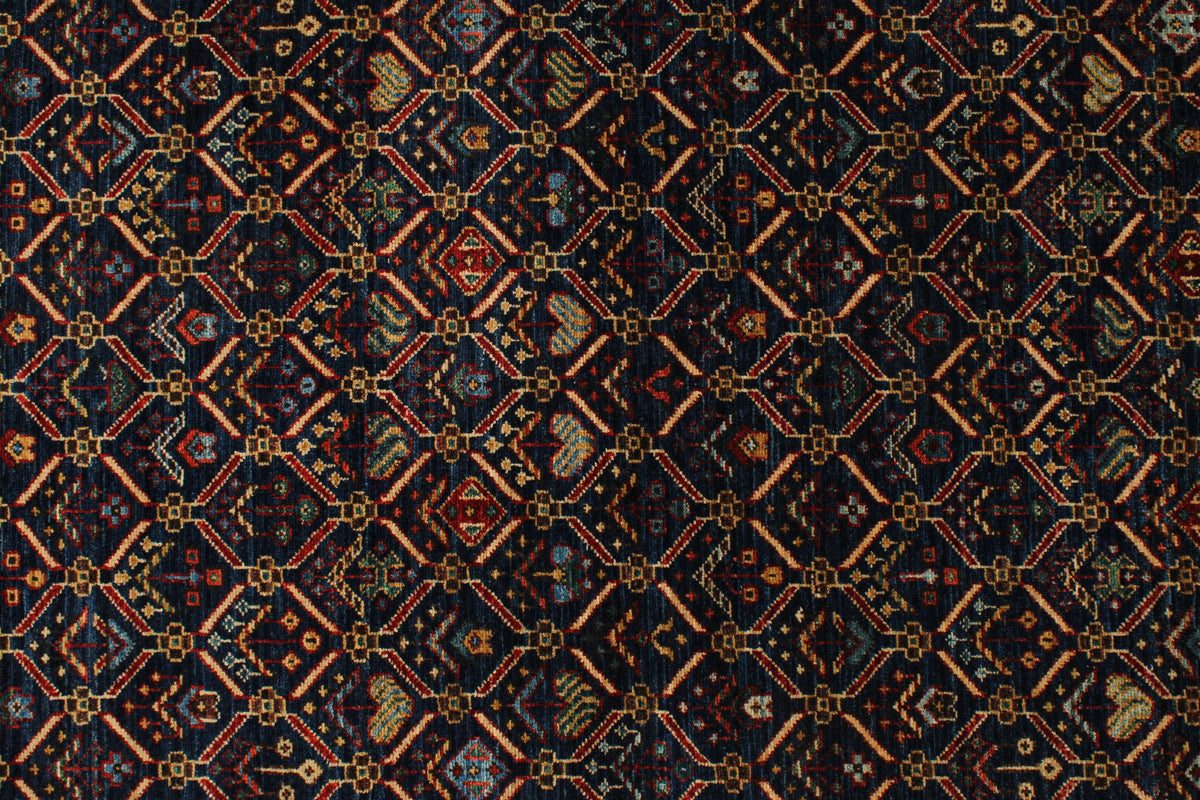 2x10 Navy and Red Traditional Runner