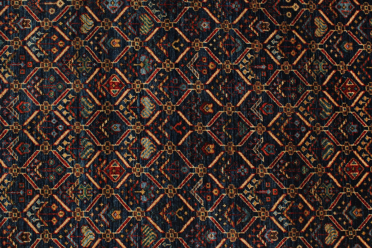 2x10 Navy and Red Traditional Runner