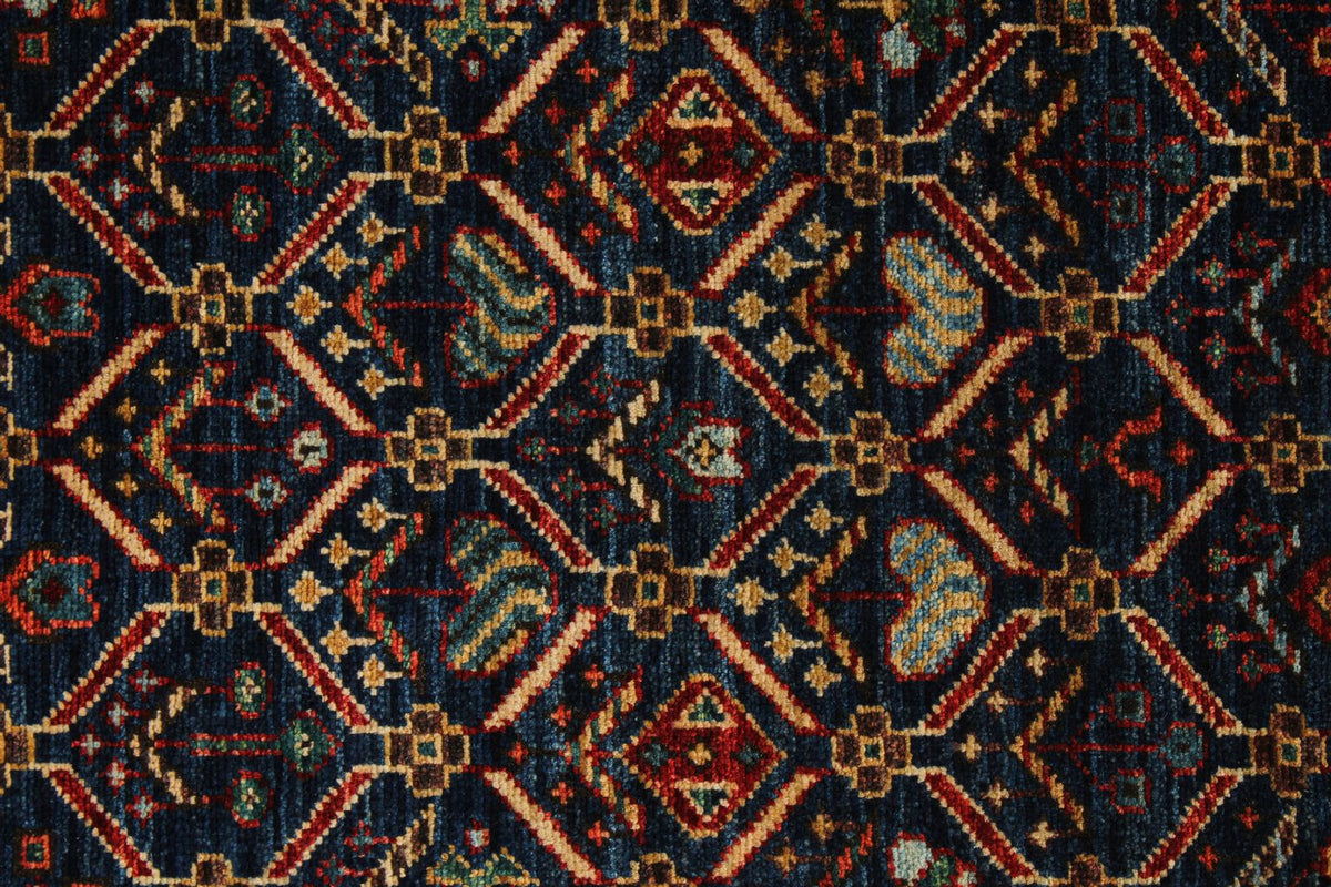 2x10 Navy and Red Traditional Runner