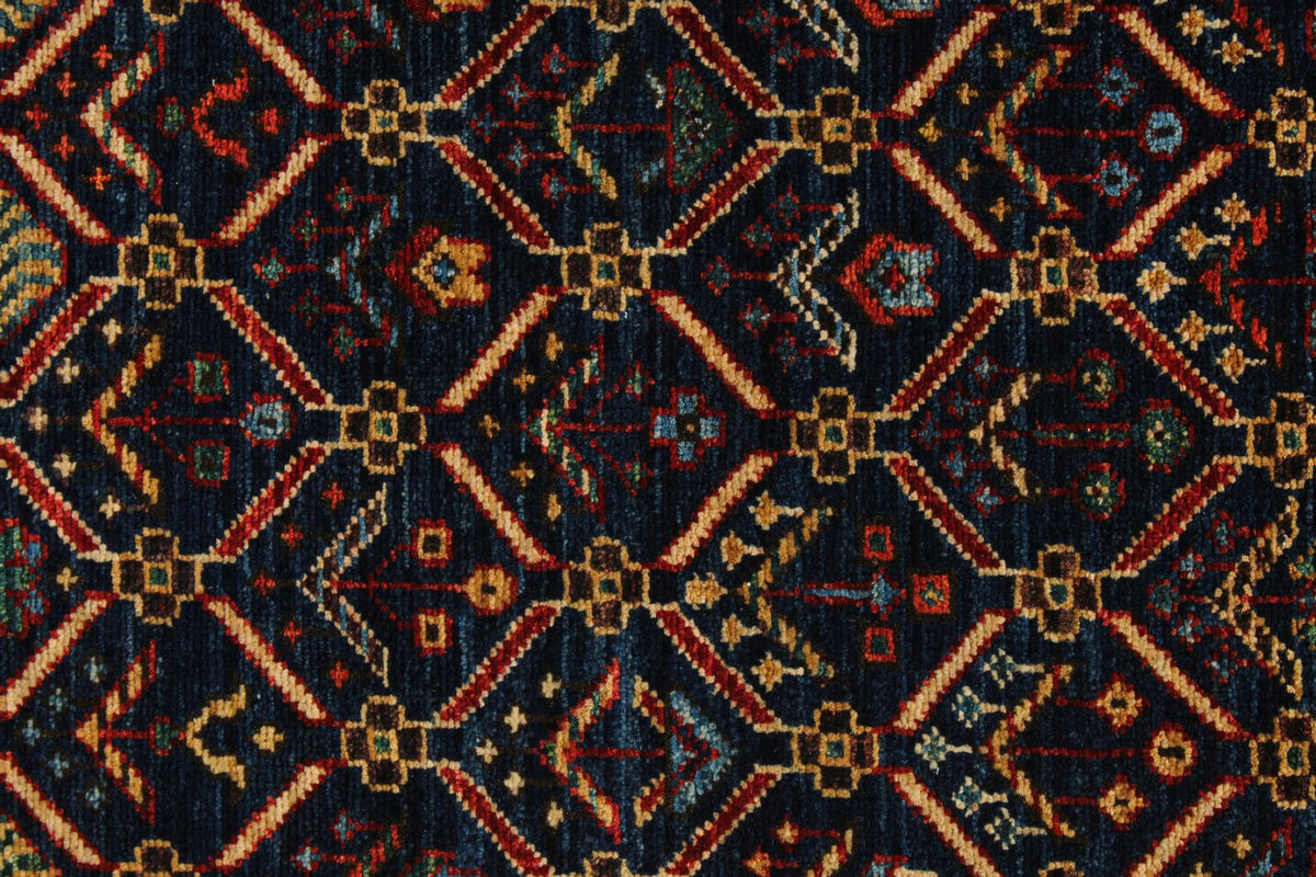 2x10 Navy and Red Traditional Runner