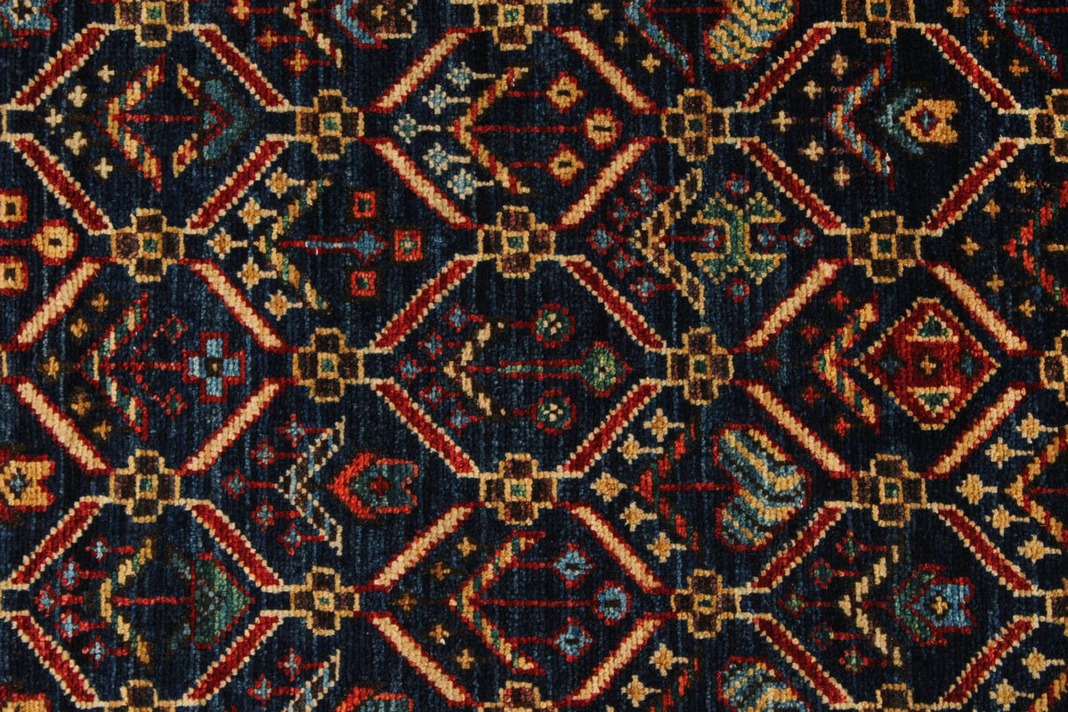 2x10 Navy and Red Traditional Runner
