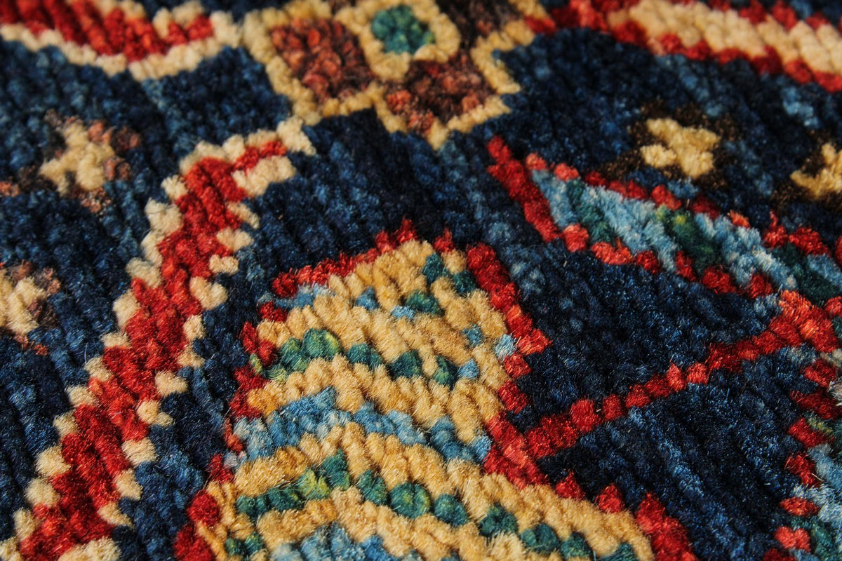 2x10 Navy and Red Traditional Runner