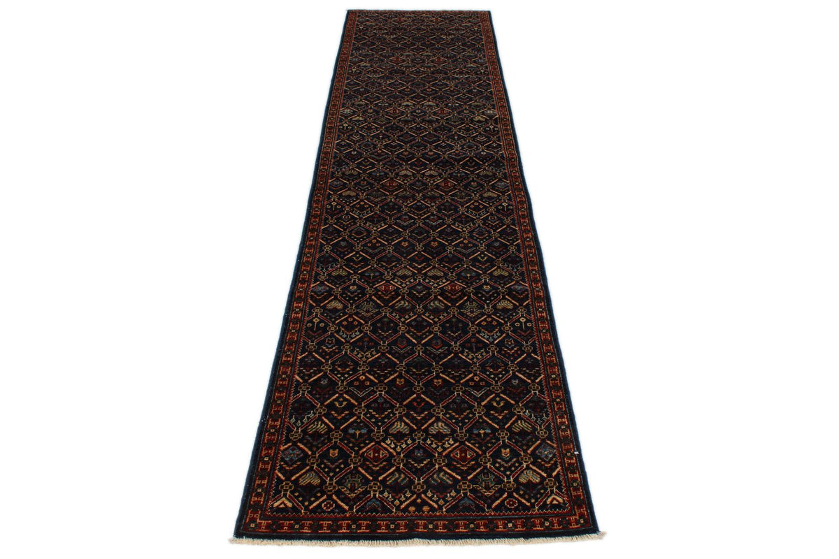 2x10 Navy and Red Traditional Runner