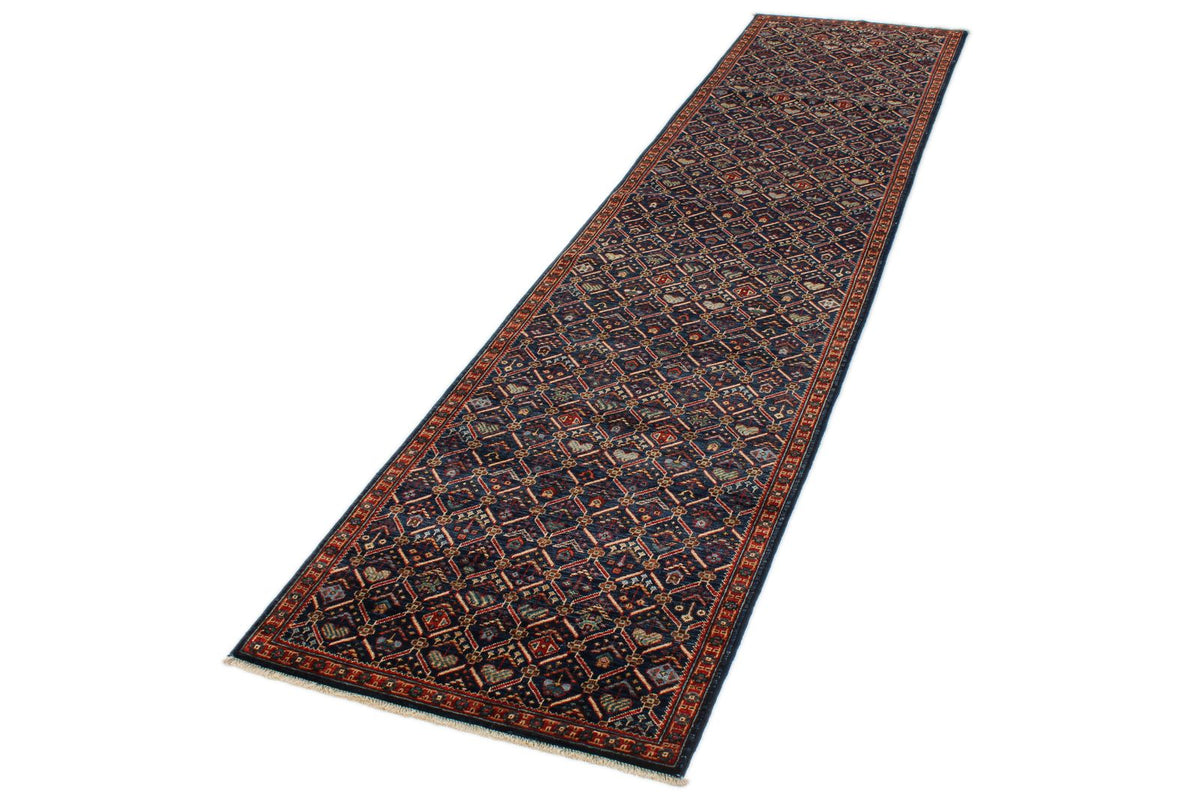 2x10 Navy and Red Traditional Runner