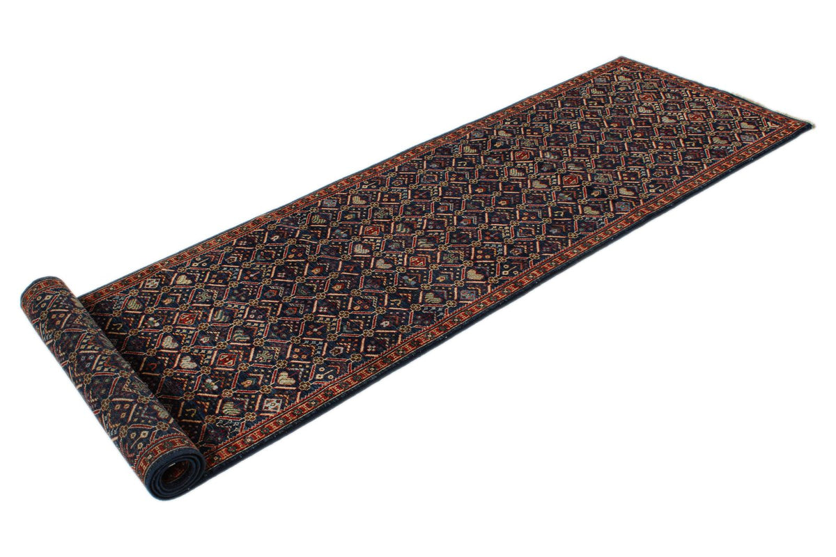 2x10 Navy and Red Traditional Runner