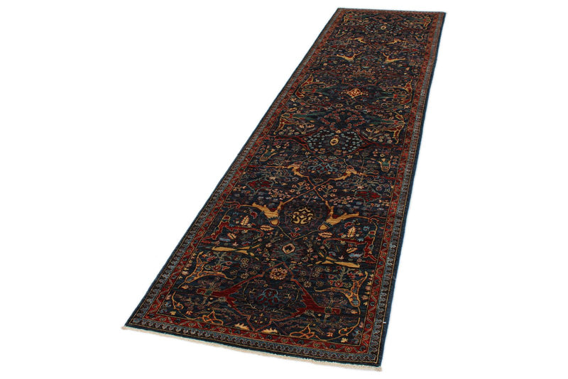 3x10 Navy and Red Anatolian Traditional Runner