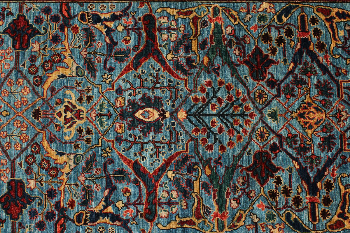 3x10 Blue and Multicolor Anatolian Traditional Runner